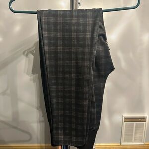 Men's Black Plaid Jogger Pants